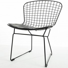 Replika židle Bertoia z černé oceli od Harry Bertoia